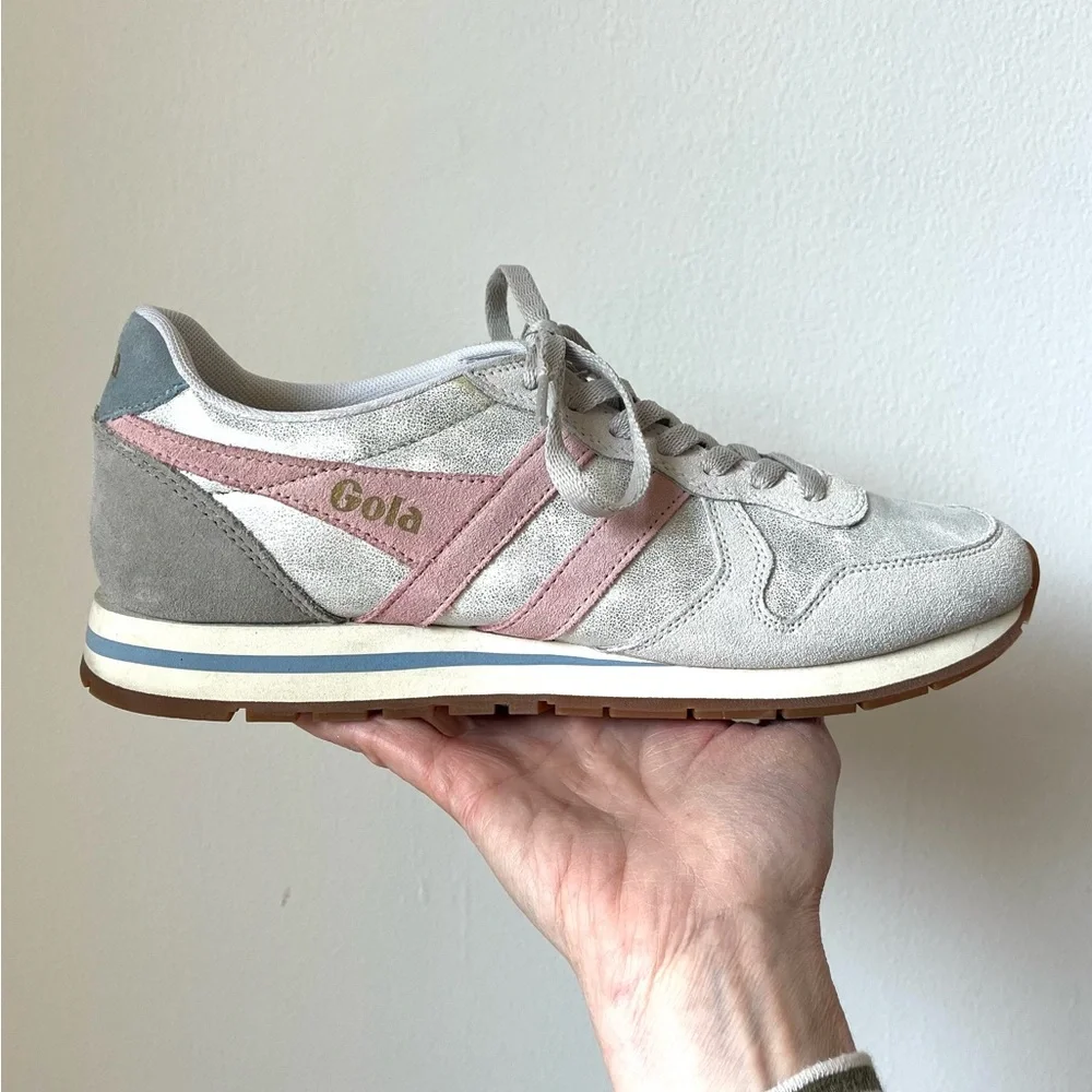 Gola Daytona Blaze Silver and Pink Retro Sneakers - Picture 3 of 7